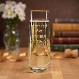 Inspirational Faith Verse Heart-Etched Glassware