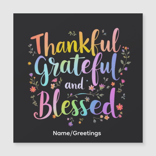 Inspirational Floral Gratitude Wreath Handcrafted  (Frente)