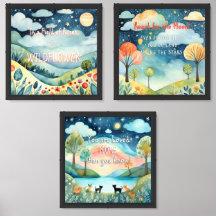 Inspirational Nursery Wall Art, Conjunto de Três