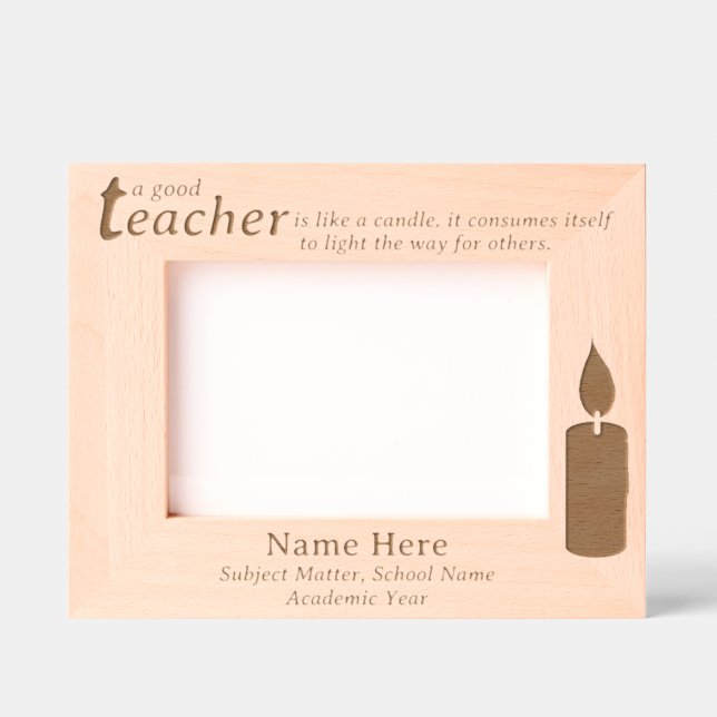 Inspirational Teacher Candle and Custom Name, Text (Front)