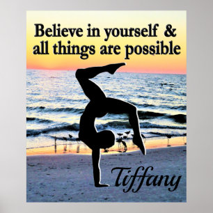 INSPIRING BELIEVE IN YOURSELF PERSONALIZED POSTER