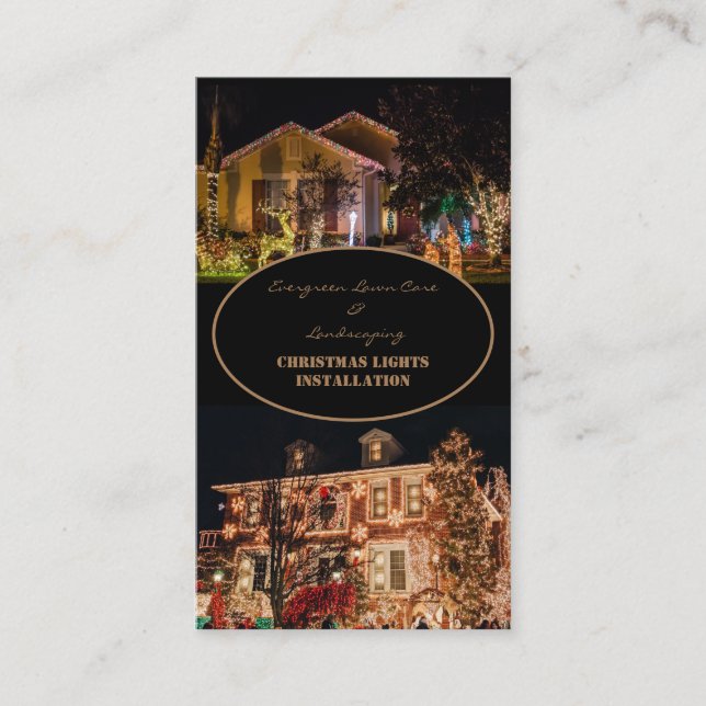 Instalação das luzes de Natal 2 Cartão de visita f (Frente)