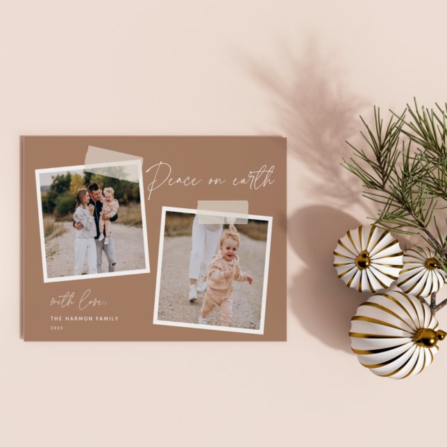 Instantâneo | Cartão de Férias Fotográficas Peace  (Criador carregado)