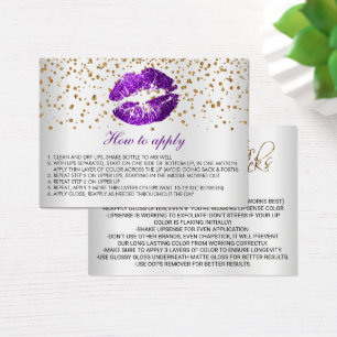 Instruções de Aplicação de Lábios de Glitter