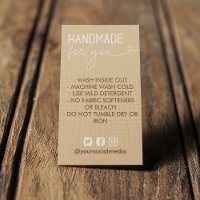 Instruções de lavagem feitas à mão Tan Mídia socia