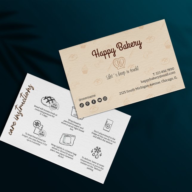 Instruções para o tratamento da farinha de vinho Í (Sourdough Care Instructions Beige Bakery Icons)