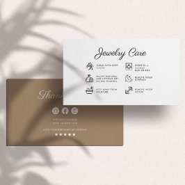 Instruções para o tratamento de joias Cartões de a