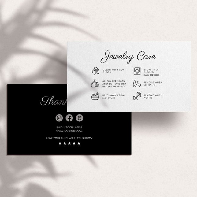 Instruções para o tratamento de joias Cartões de a (Criador carregado)