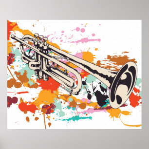 Instrumento de música para trompetes impressão p