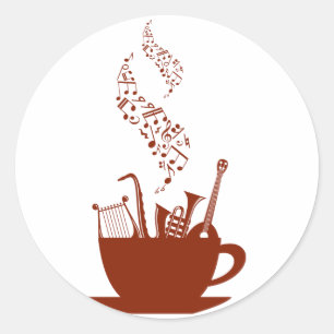 Instrumentos musicais e etiquetas das notas