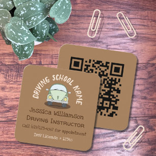 Instrutor de carro de animação Brown Cartão de vis