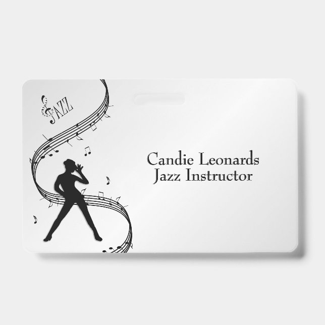 Instrutor de Dança Jazz com Nome e Crachá de Ident (Frente)