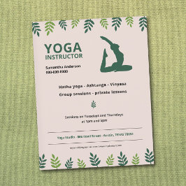 Instrutor Yoga com Folheto Verde