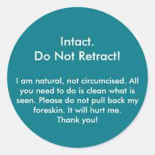 Intact, não retraia! Etiqueta