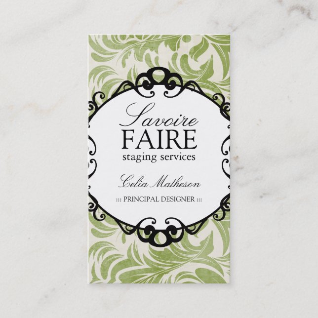 Interior elegante que projeta cartões de visitas (Frente)