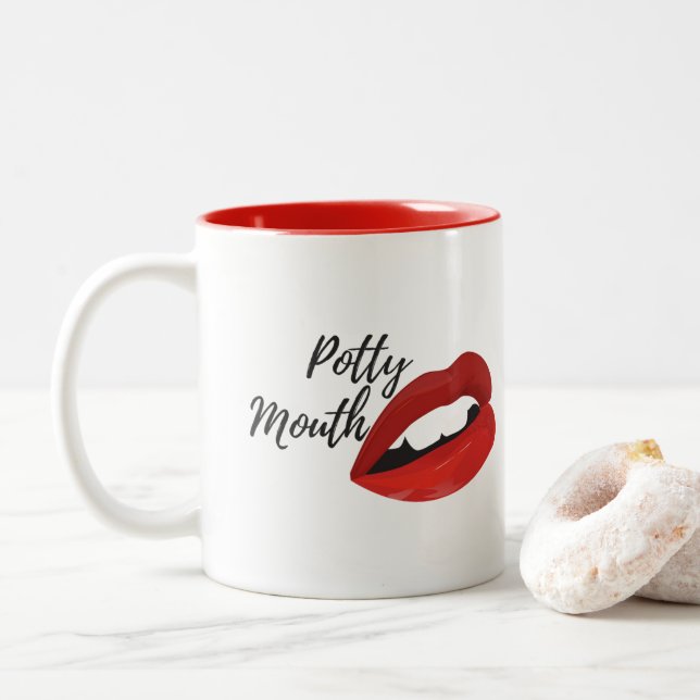Interior vermelho da caneca da boca do Potty (Com Donut)