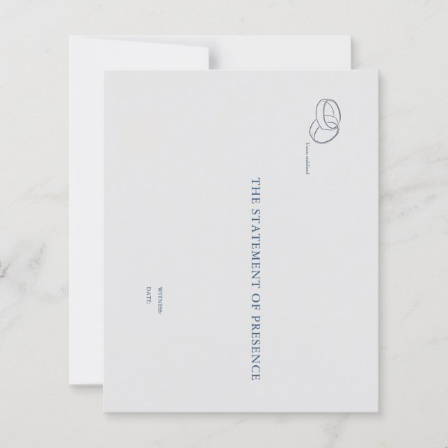 Interlocking Rings- Minimalist Wedding Notecards  (Frente)