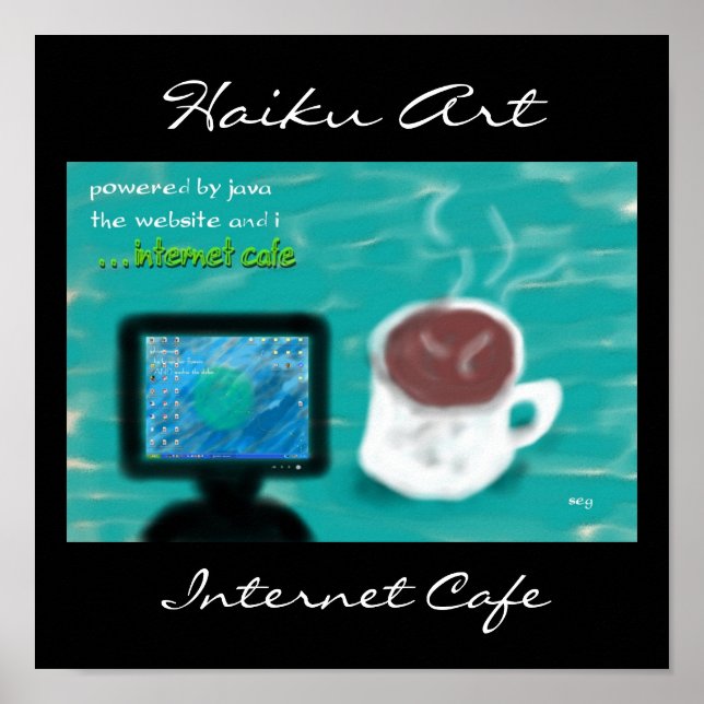 Internet Café Haiku Art Impressão (Frente)