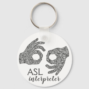 "Intérprete" - Chaveiro de Linguagem de Sinal Ame