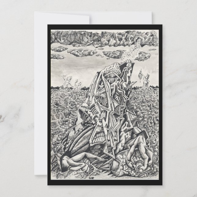 Intimidação, desenho de tinta Cartão plano (Frente)