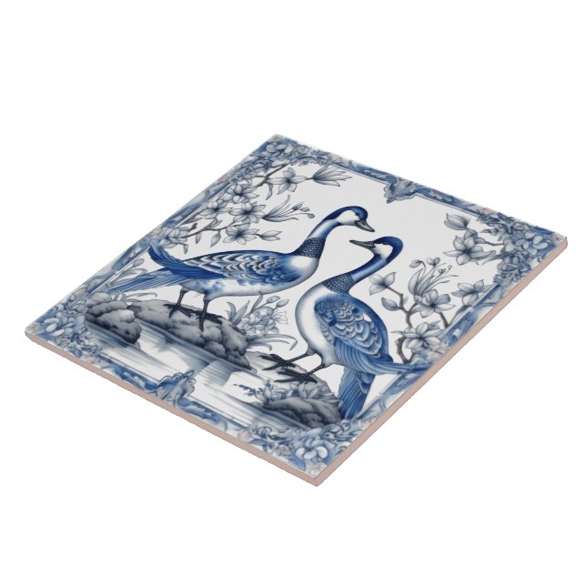Intrair Azulejos Russos Indigo Azulejo Com Patos (Lateral)