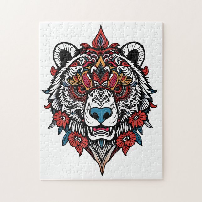 Intrair o Quebra-cabeça do Urso Tribal com Design  (Vertical)