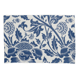Intricate blue floral pattern on light background