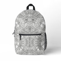 Intrincado Mandala Simétrico de Doodle Preto e Bra