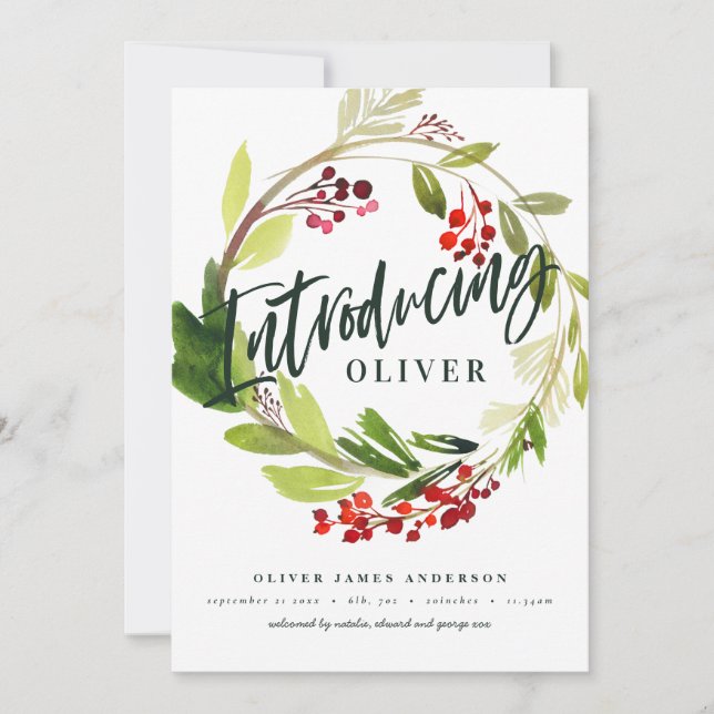 Introdução botânica natalícia anúncio de nasciment (Frente)