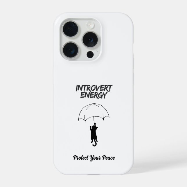 Introvert Energy – Editable Quote Cat iPhone Case (Verso)