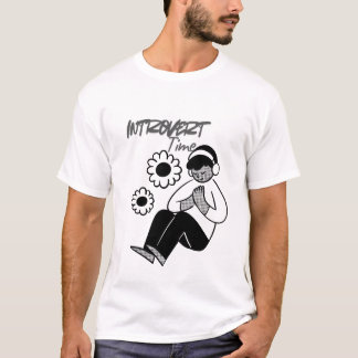 Introvert Time Minimal Typography T-Shirt
