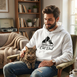 Introverted Cat Dad Minimalist Silhouette Pullover