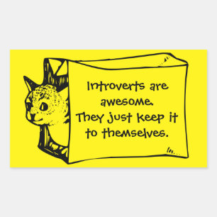 Introverts é gato impressionante em uma etiqueta