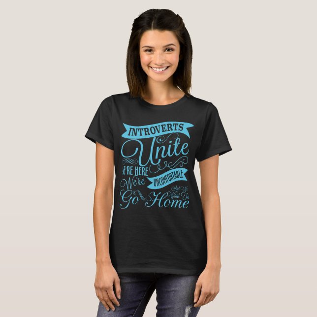 Introverts unem o t-shirt (Frente Completa)