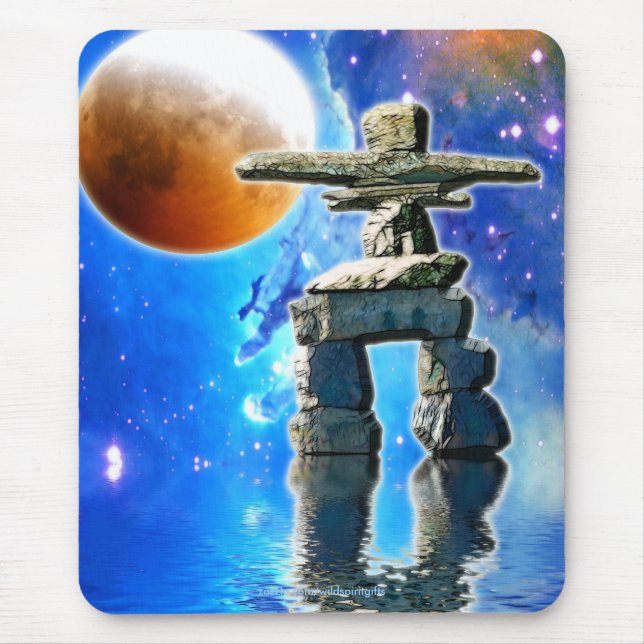 Inukshuk Moon & Space Fantasy Art Mousepad (Frente)