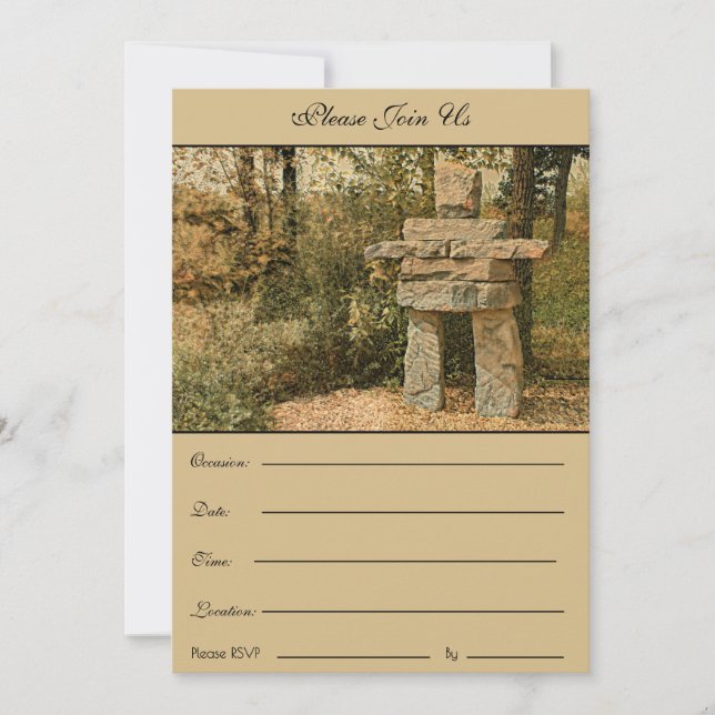 Inuksuk em pé pacificamente - Convite (Frente)