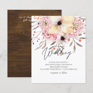 Inv De Casamento De Sábio Floral Rosa-Rosa