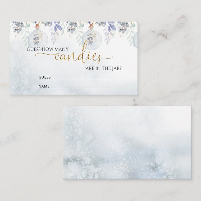 Inverno adivinha quantos cartões (Frente/Verso)