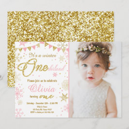 Inverno de Onederland convite para o aniversário R