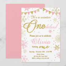 Inverno de Onederland convite para o aniversário R