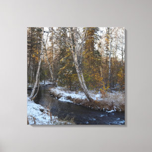 Inverno em Chester Creek Stretch Canvas Print