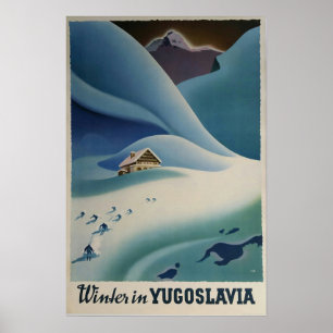 Inverno em Jugoslávia, poster do esqui