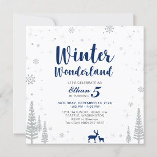 Inverno Mágico - Convite de Aniversário Infantil -