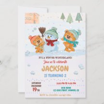 Inverno maravilha convite Teddy ursinho