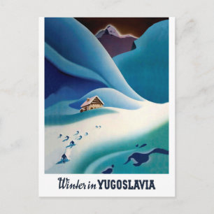 Inverno na Jugoslávia, cartão postal viagens vin