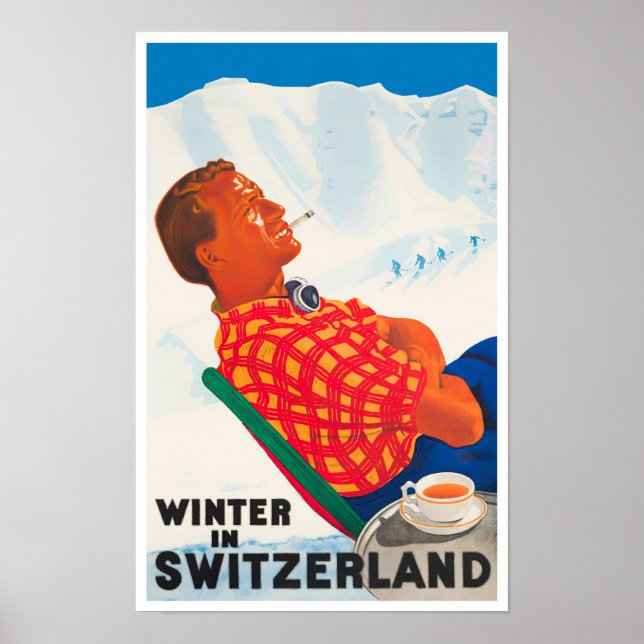 Inverno na Poster da viagens vintage (Frente)