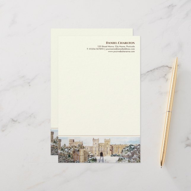 Inverno no Papel Timbrado com Cabeçalho do Castelo (Frente/Verso In Situ)