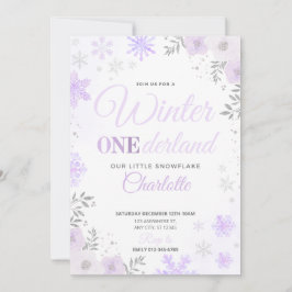 Inverno ONEderland Convite Roxo Floco de Neve 1º