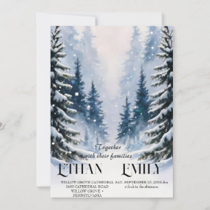 Inverno Rustic Pine Tres Botanical Wedding Convite