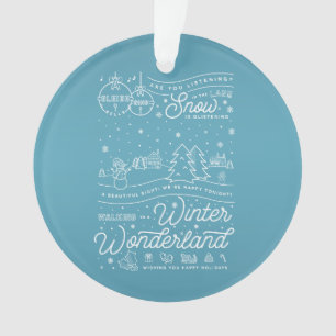 Inverno Wonderland Natal Azul Ornamento Acrílico